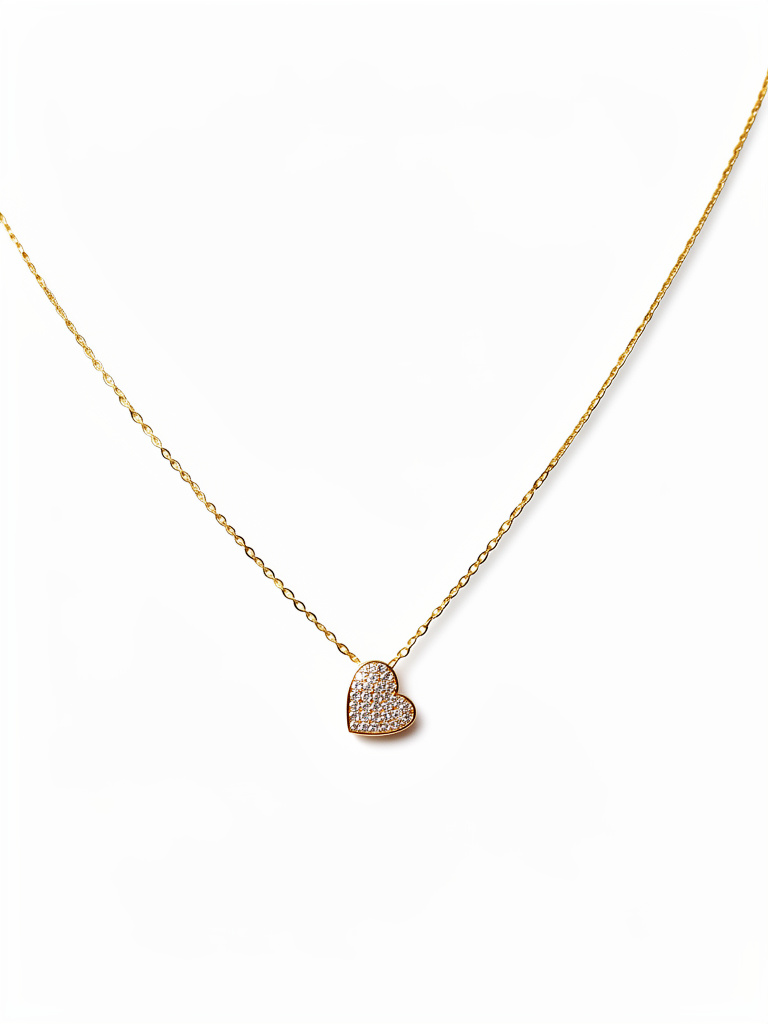 Collar con dige corazón full piedreria