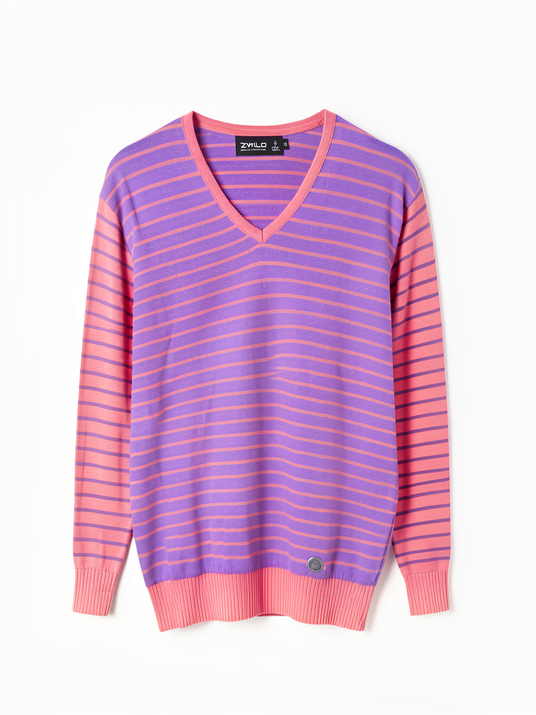 Zyklo sweater lila y rosa rayado