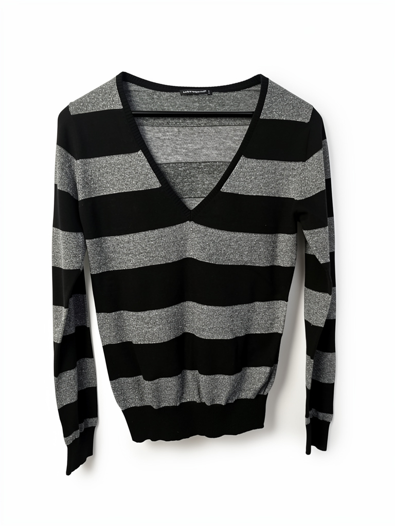 Sweater rayado brillos y negro