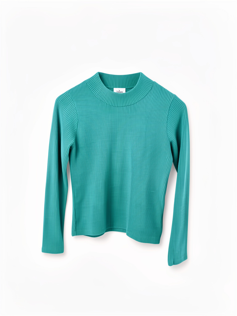 Sweater verde agua acanalado