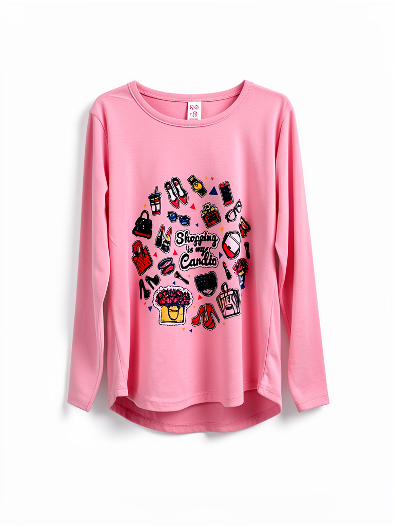 Remera manga larga rosa