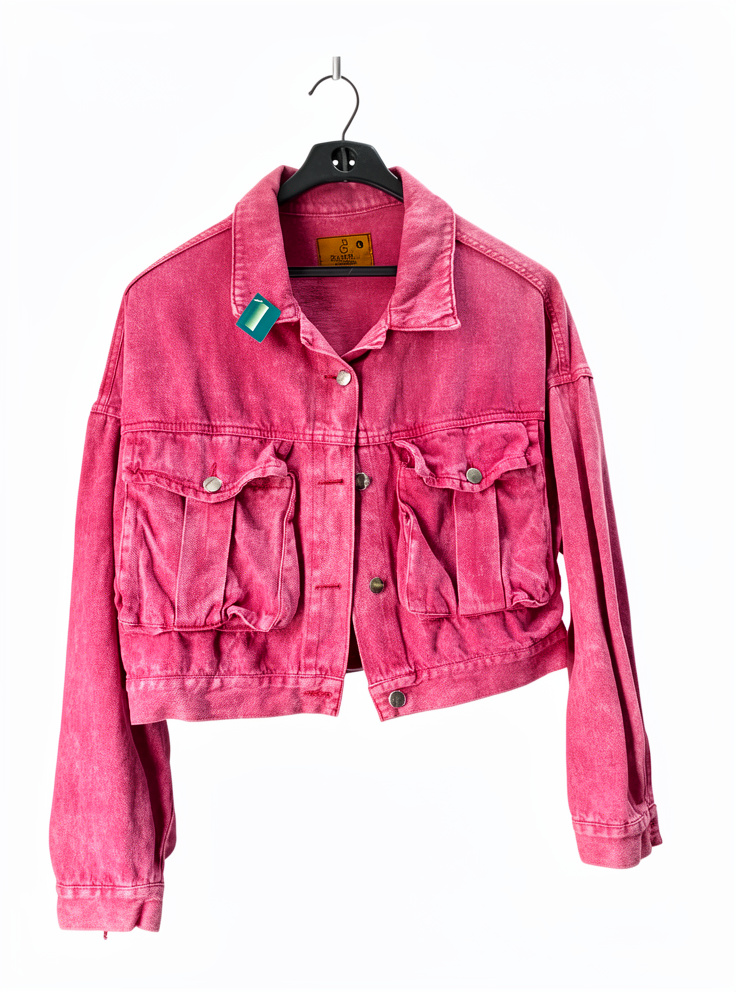 Campera de jean rosa