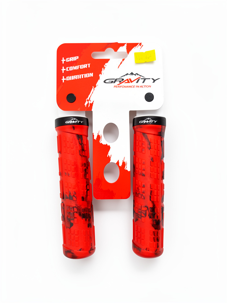 [BC-GRI230] Grip GRAVITY 130mm TPR red/black c/seguro doble black