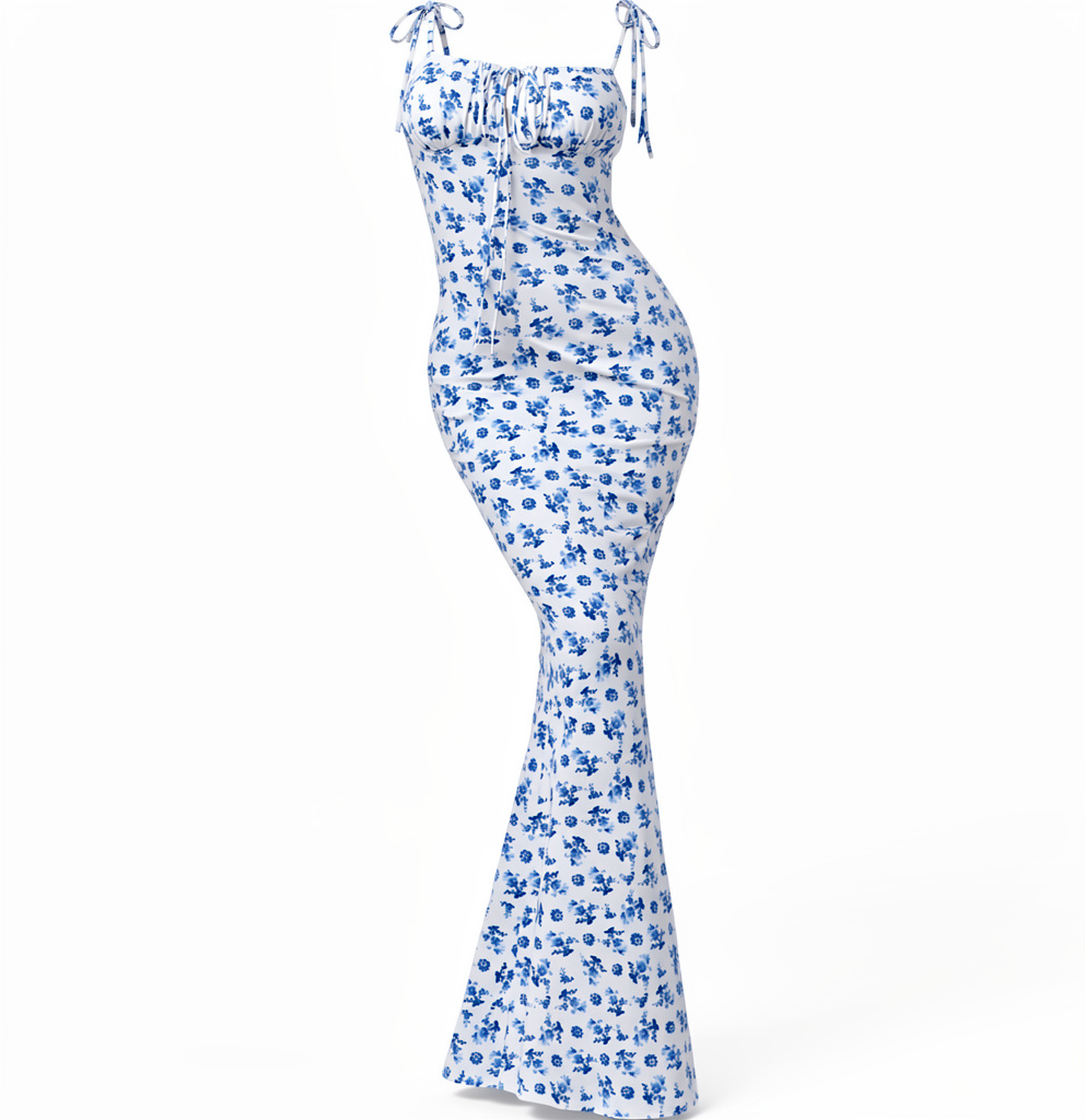 Vestido floral azul