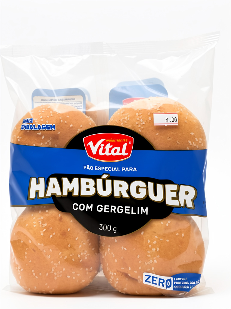 Pão de hambúrguer  com gergelim  vital300g