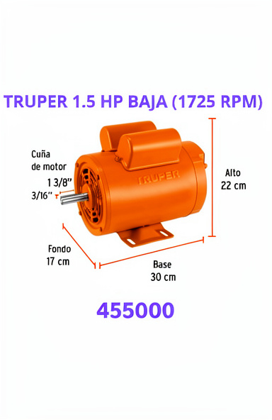 motor electrico truper 1.5HP baja