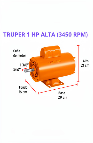 motor electrico truper 1HP alta
