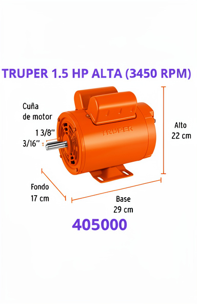 motor electrico truper 1.5HP alta
