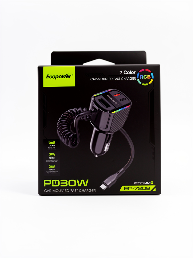 CARGADOR VEICULAR 30W ECOPOWER EP-7209