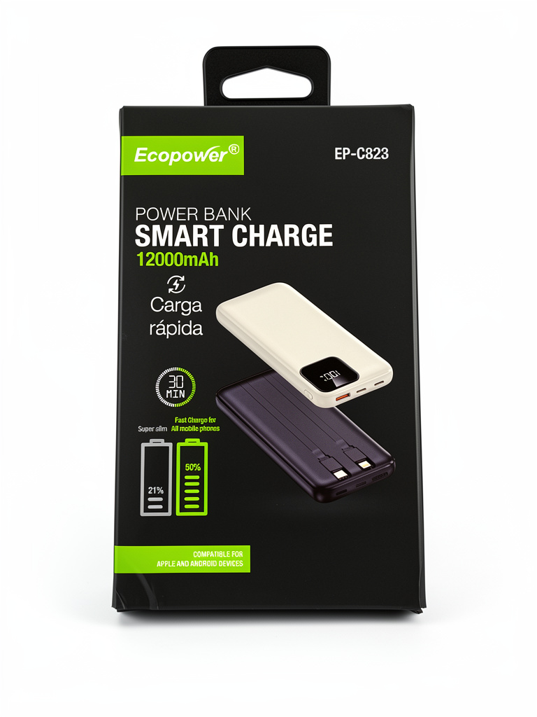 CARGADOR PORTATIL 12000mAh ECOPOWER EP-C823