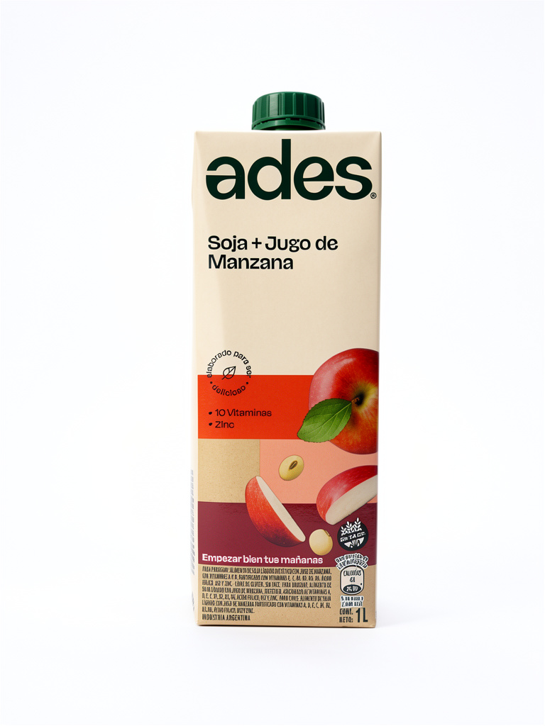 JUGO ADES SOJA+JUGO DE MANZANA 1LT