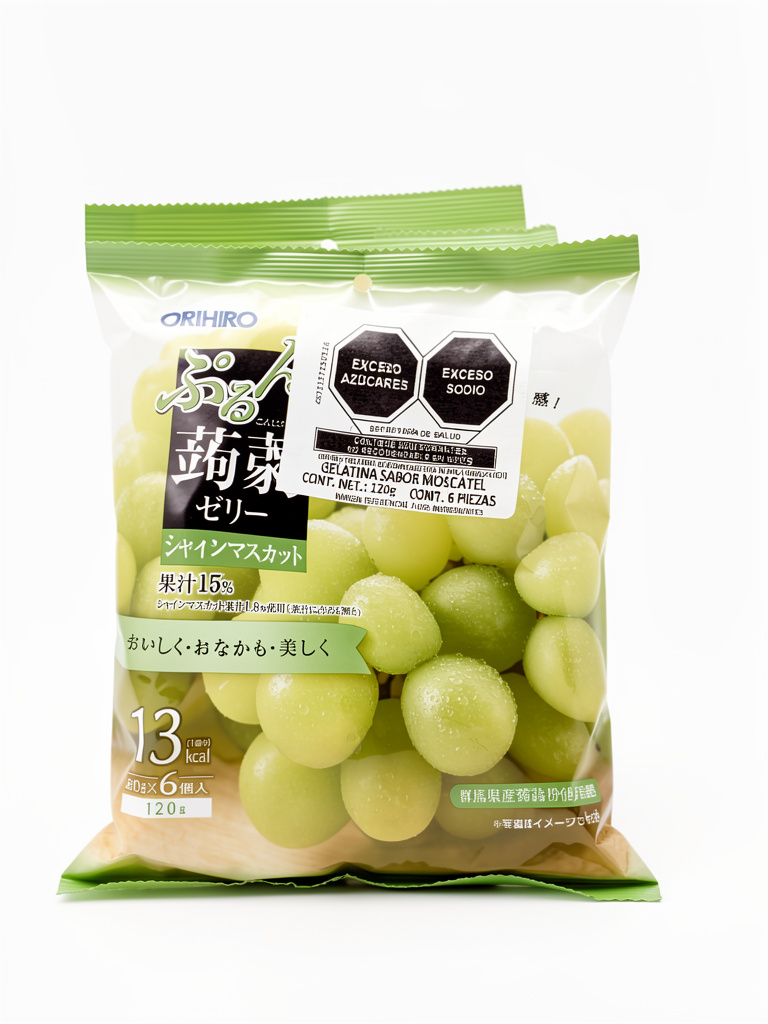 Orihiro gelatina de konnyaku uva blanca 6 pzas 120 g
