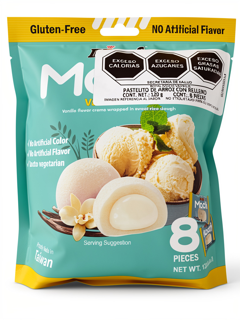 Royal Mochi vainilla 120 g 8 piezas