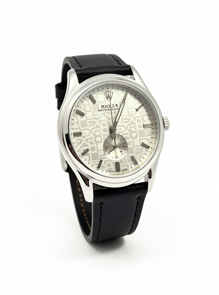 Rolex manilla de cuero negro caballero