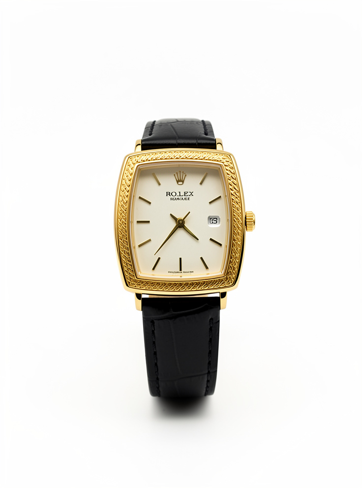 Rolex cuadrado manilla cuero Hombre