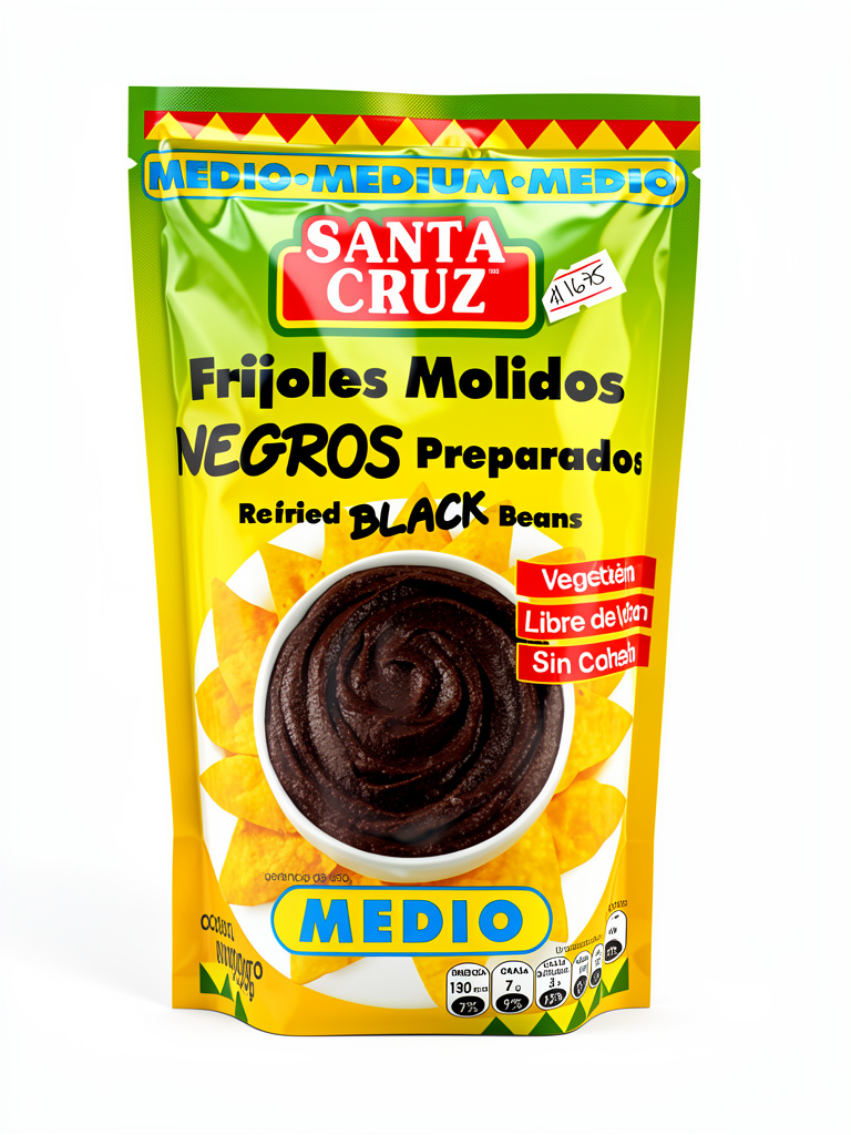 Santa Cruz frijoles molidos negros medio 800g