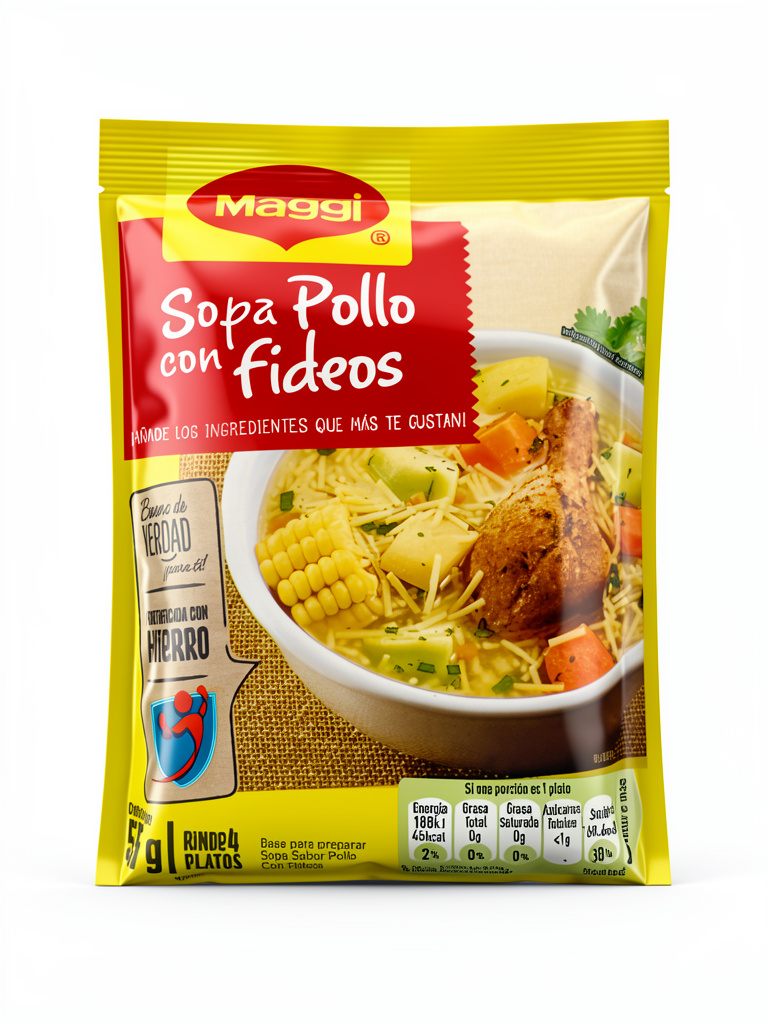Maggi sopa pollo con fideos