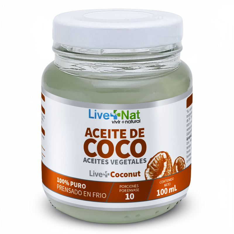 Aceite de coco 100Ml. Coconut Live+Nat