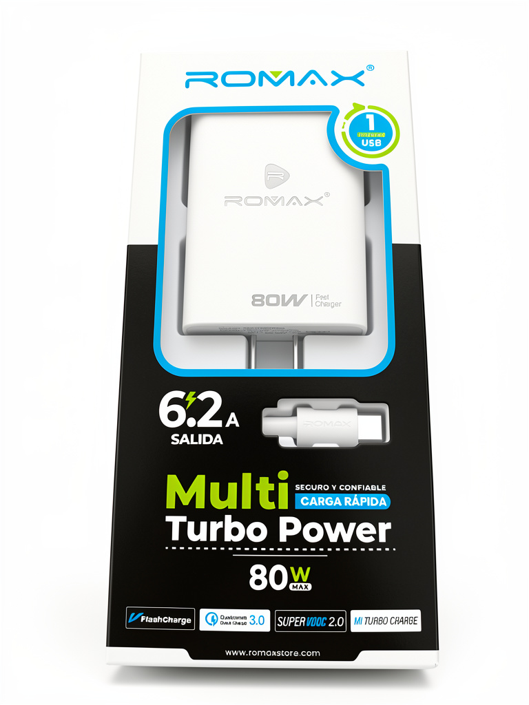 ROMAX cargador blanco 80W