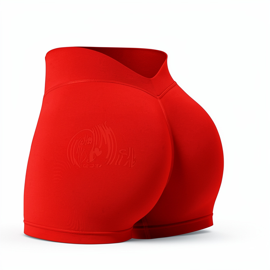 Short rojo con corte trasero en V