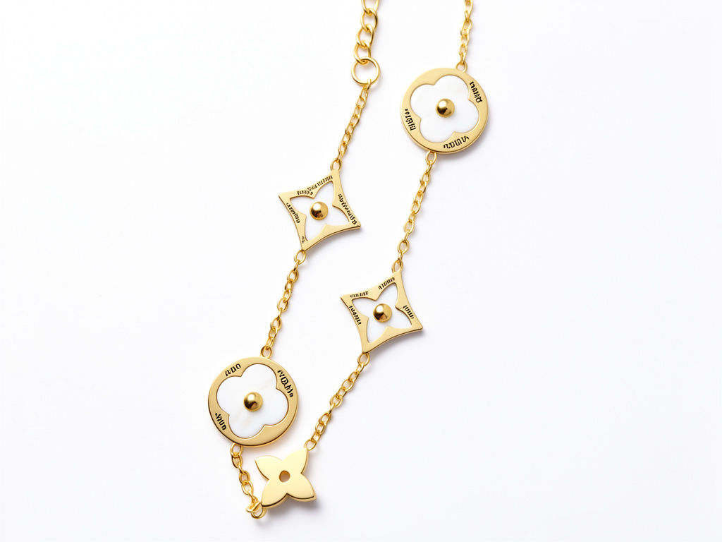 Pulsera Dorada Acero c/Nacar Blanco