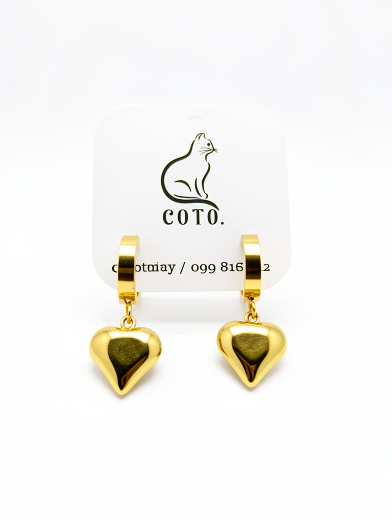 Aritos Dorados Corazón