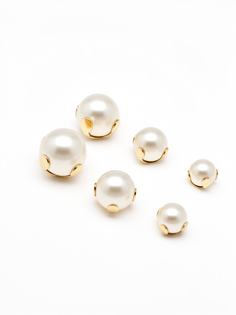 Perlas con agarre dorado