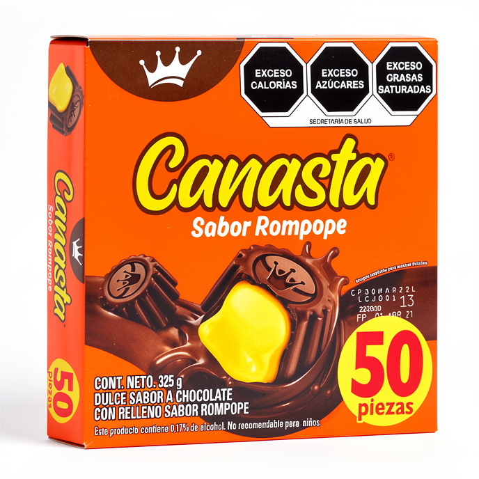 Canasta rompope 50 pzas