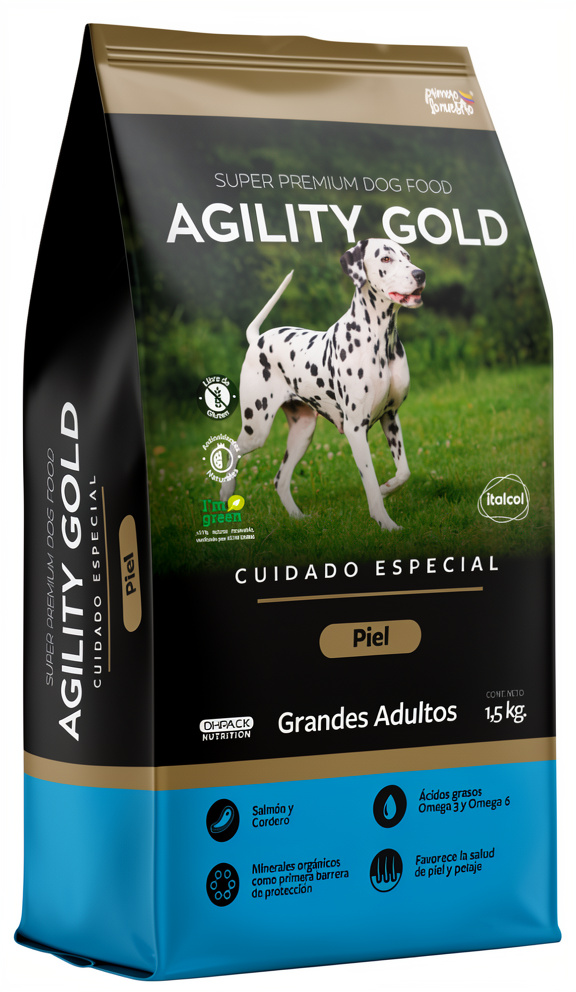AGILITY GOLD GRANDES ADULTOS PIEL 3kg