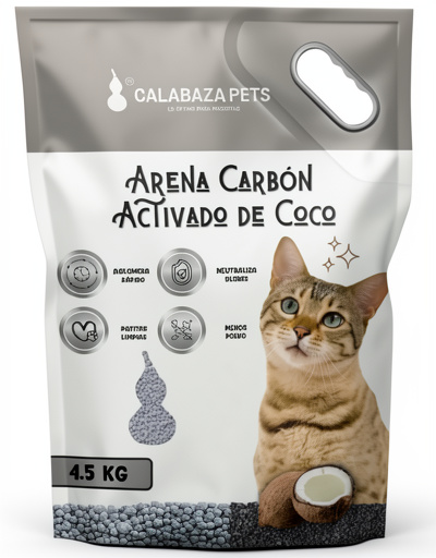 ARENA CALABAZA 4.5Kg  CARBÓN ACTIVADO