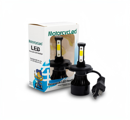 BOMBILLO LED H4 TODO EN UNO 4 CARAS 5000 LUMENS AC/DC MOTORCYCLED