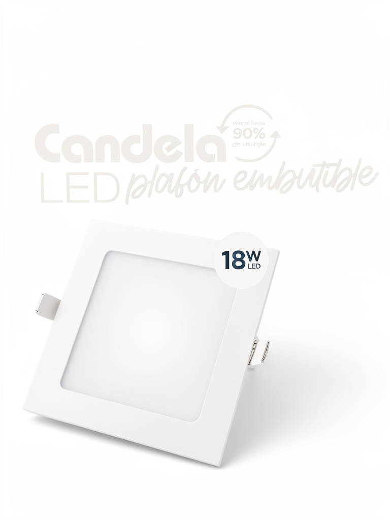Candela plafón LED empotrable 18W