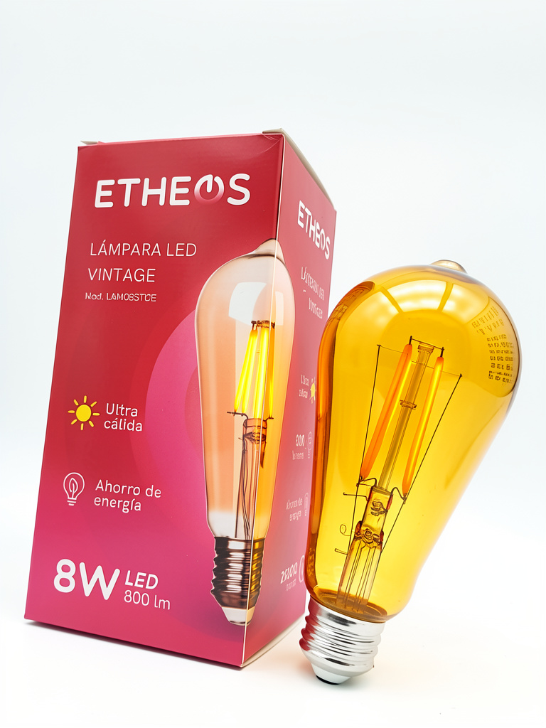 ETHEOS lámpara LED vintage ámbar 8W