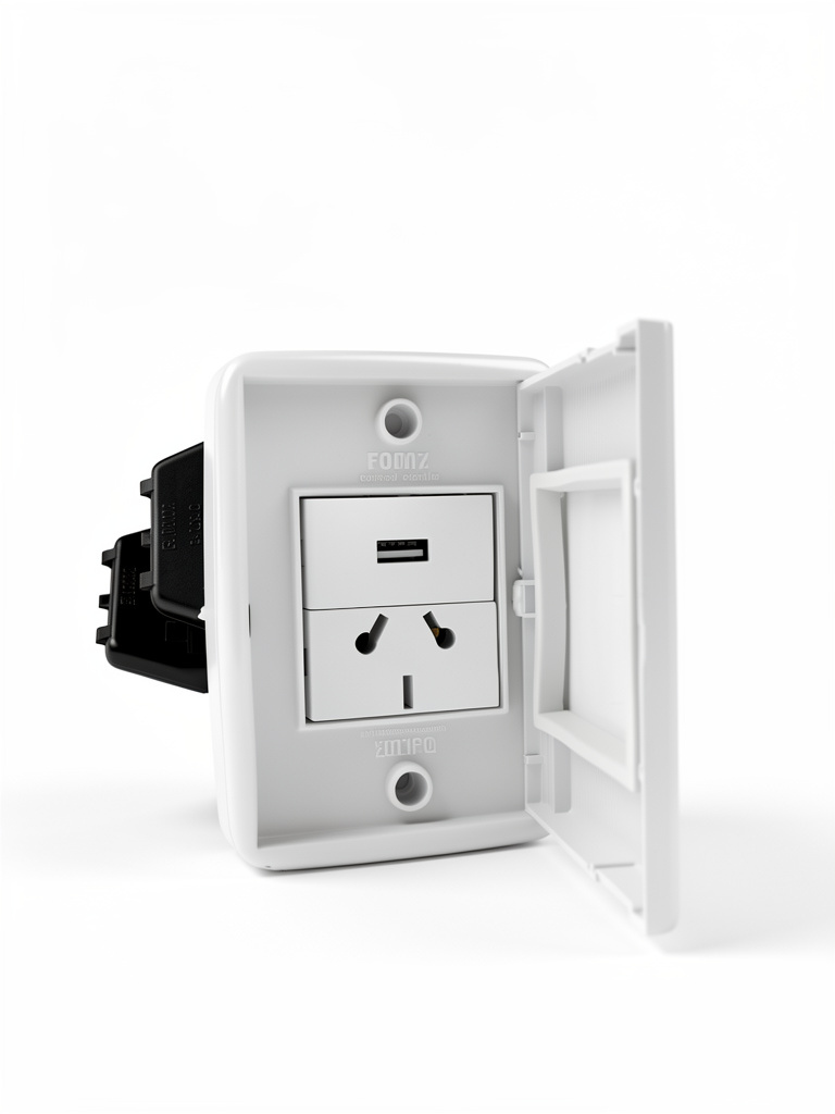 Toma con tapa+toma USB+ bastidor
