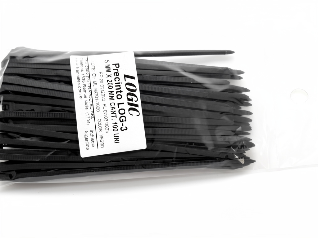 Precinto negro 5x200mm x100un