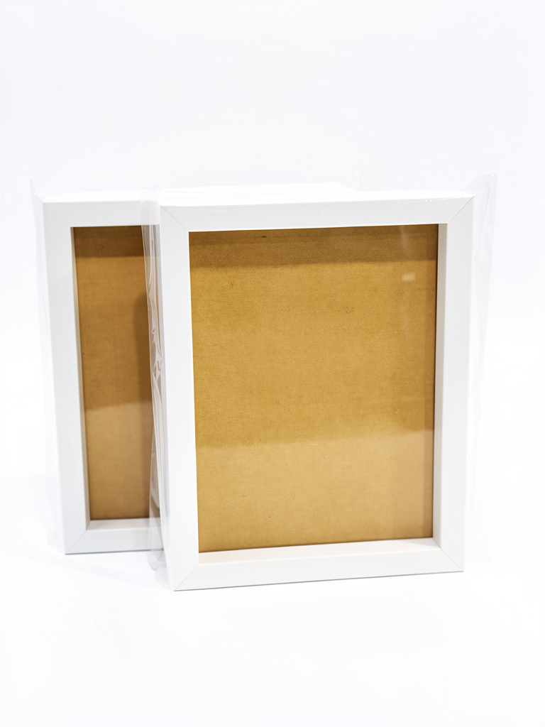 Cuadro encajonado 20x15 blanco rectangular