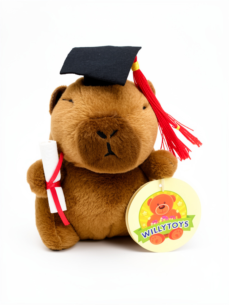Llavero peluche capibara graduado