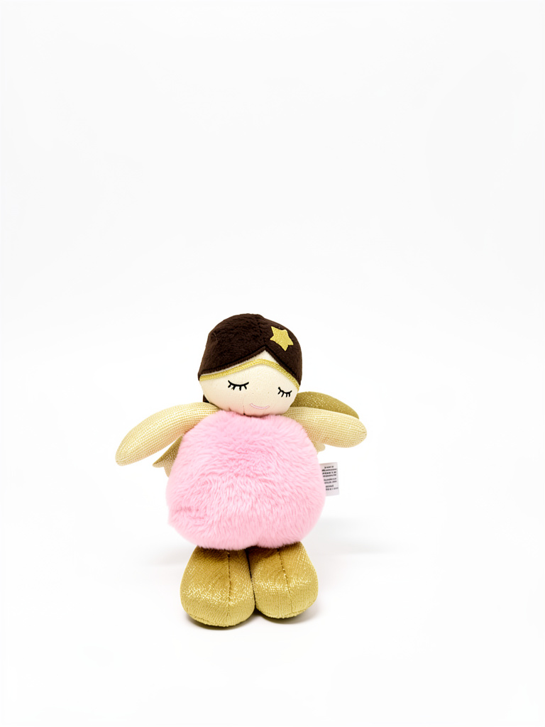 Adorno navideño muñeca ángel rosa