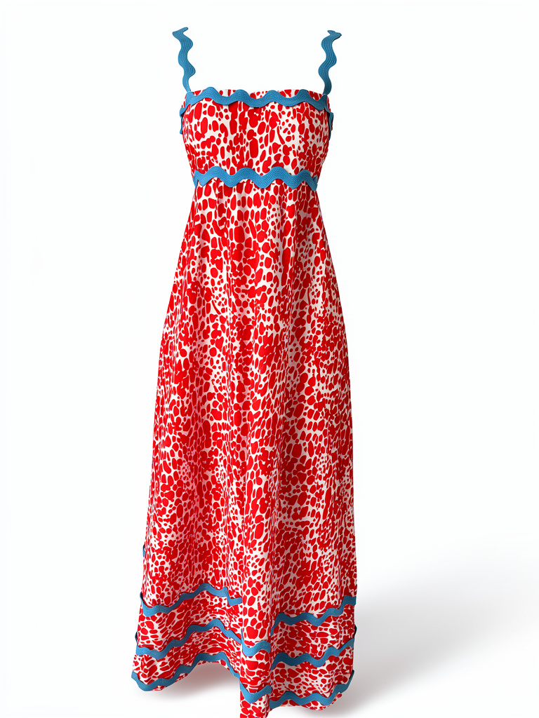 Vestido rojo estampado