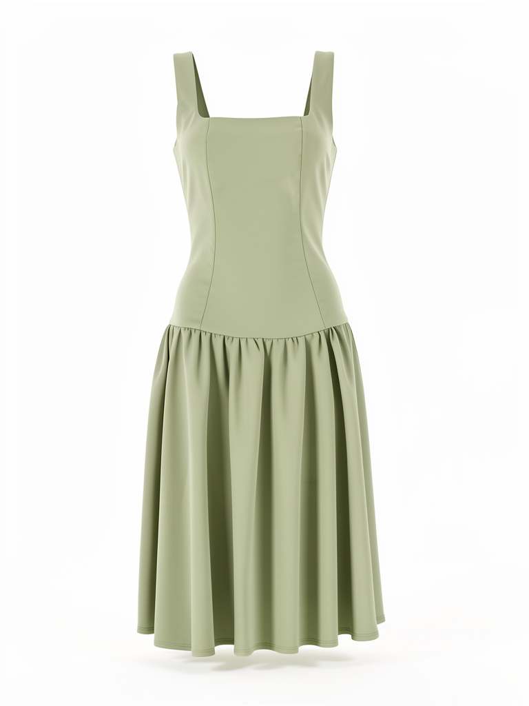 Vestido corte con olan