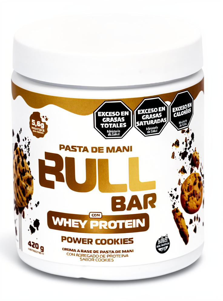 Pasta de Maní Bull Bar Whey Protein Power Cookie x 420g.