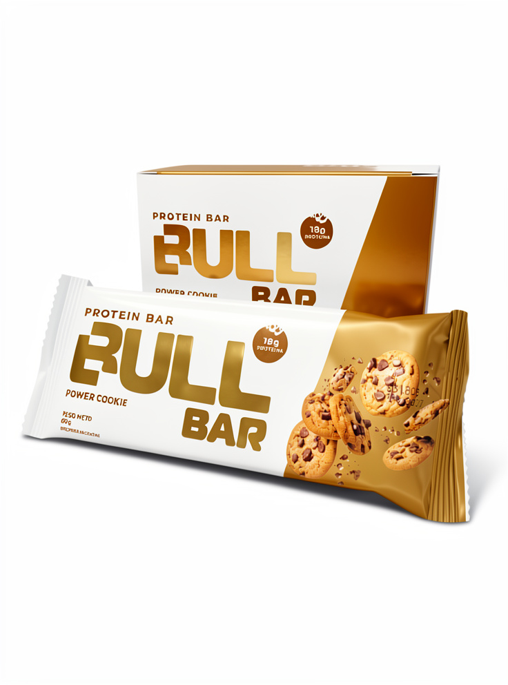 Display x 10u Barras Bull Bar Power Cookie Protein Bar x 60g neto.