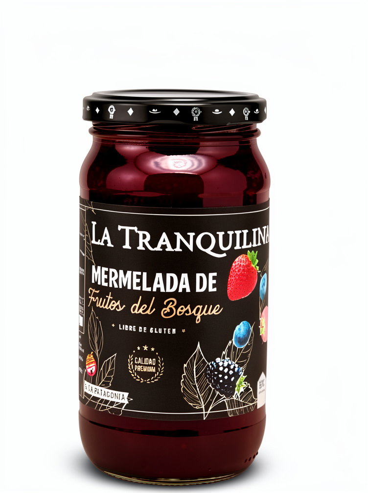 Mermelada de Frutos del Bosque La Tranquilina x 400g c/azucar orgánica Sin TACC.
