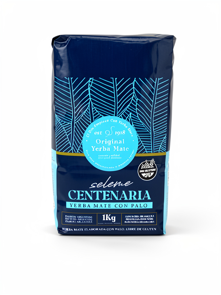 Yerba Mate Centenaria Con Palo x 1kg Sin Gluten.