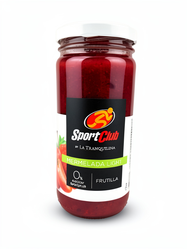 Mermelada Light Frutilla SportClub  by La Tranquilina, sin azúcar agregada y sin edulcorantes, endulzada con pulpa de manzana x 240g.