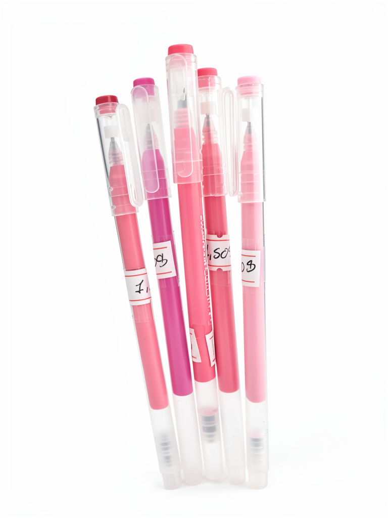 Plumas gel rosadas