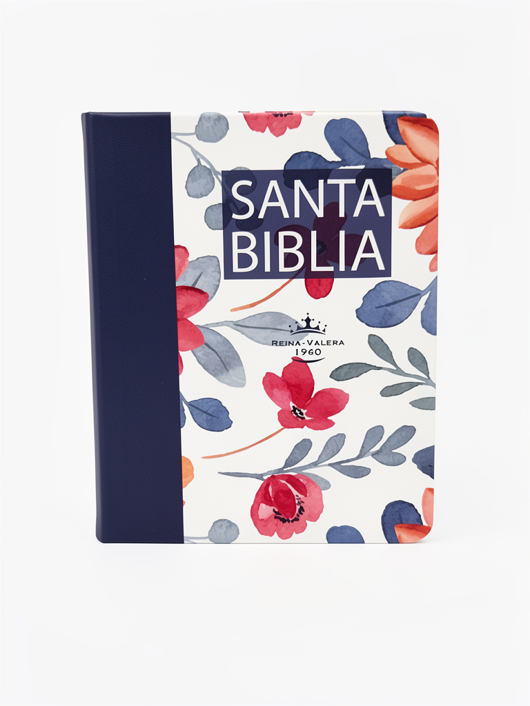 Santa Biblia floral tapa blanda