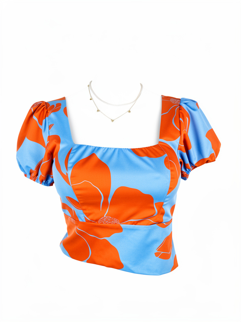 Blusa azul floral