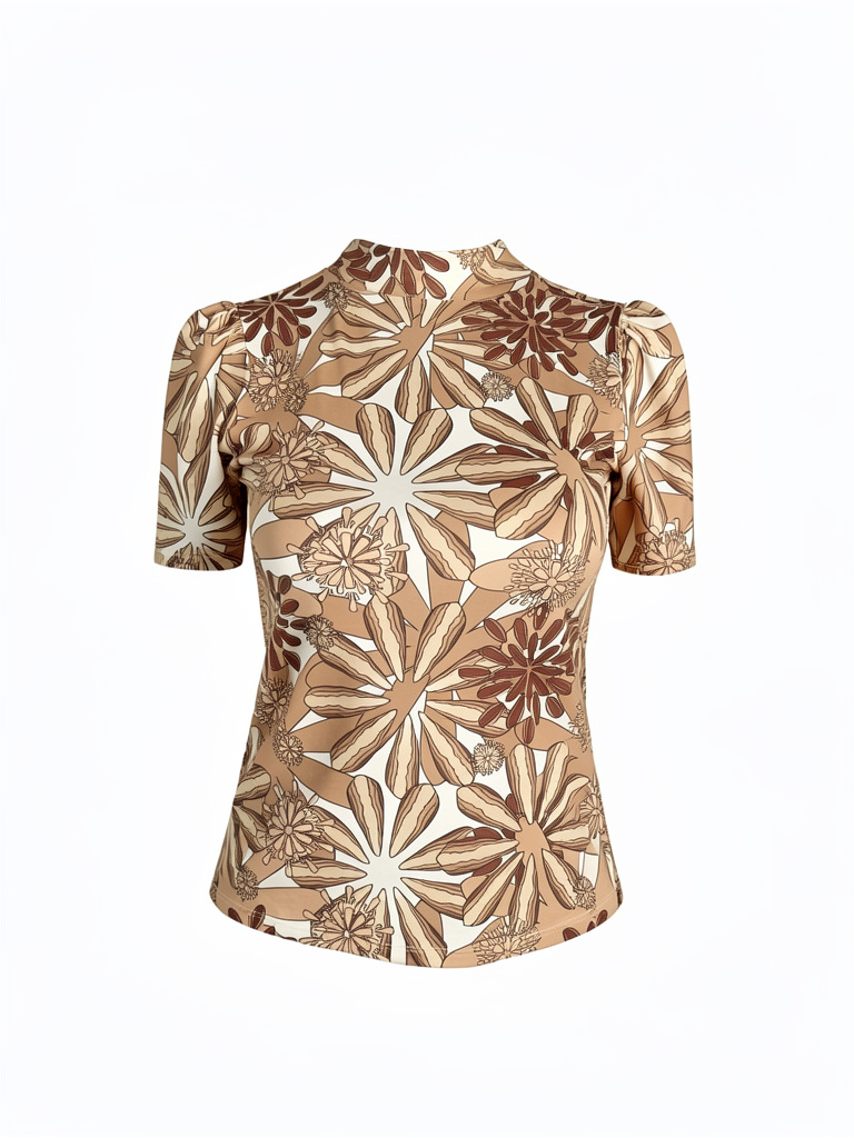 Blusa estampada beige talla m