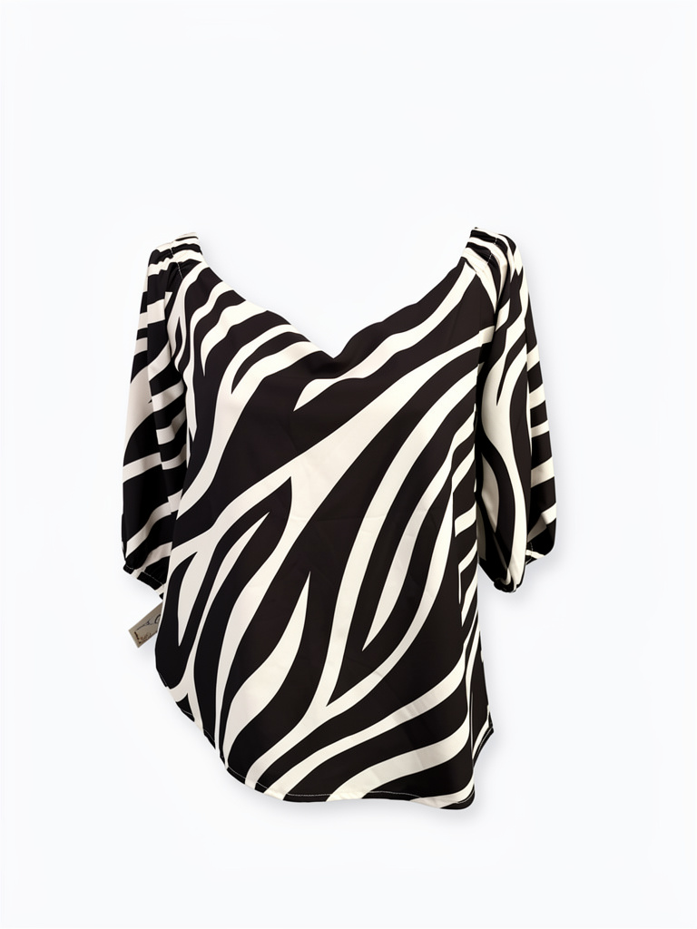 Blusa zebra negra y blanca talla l